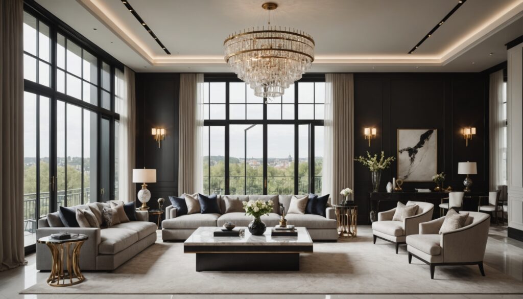 Agencement élégant d'un intérieur luxueux moderne