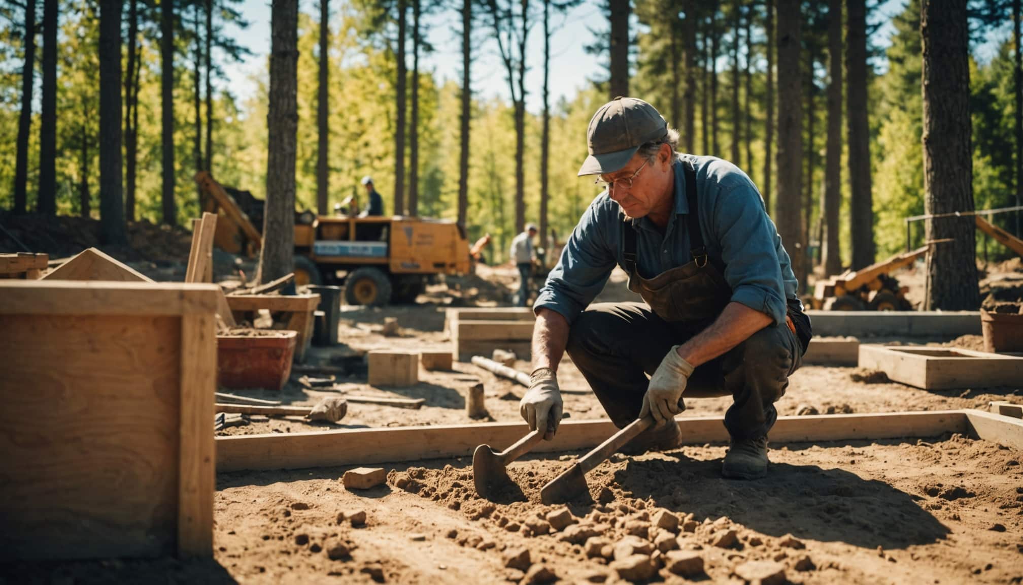 Terrains de Blagnac en cours de transformation  
Artisans au travail pour des projets de terrassement