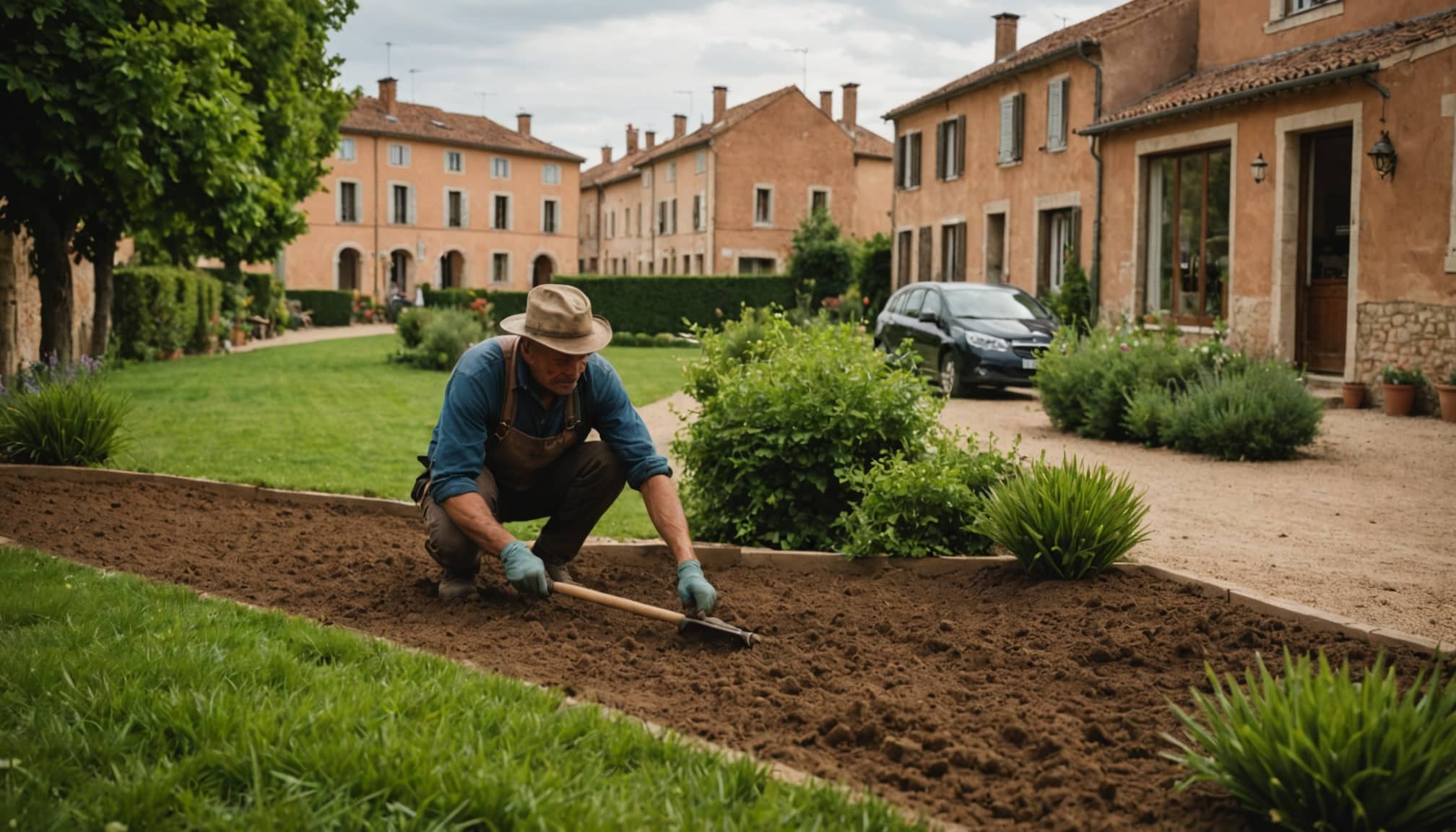 Terrains excavés par des artisans à Montauban  
Artisans au travail sur un chantier à Montauban